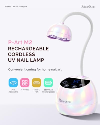 MelodySusie Gooseneck Cordless UV Nail Lamp P-ArtM2 Light for Nail Tips - color: Pearl White