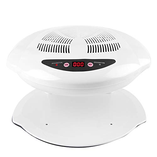Air Nail Dryer, 400W Intelligent Automatic Sensor Hot & Cold Air Nail Polish Drying Fan Manicure Tool for Home Salon Both Hands and Feet Use, White