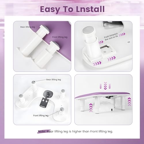JODSONE Purple U-Shaped Manicure Arm Rest for Nails Tech with Rotating Phone Holder and Adjustable Nail Arm Rest Detachable Manicure Hand Rest for Salon Design - color: Purple-Without Mat