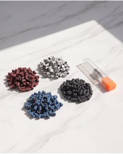 Kichvoe 400Pcs Sanding Bands for Nail Drill 80/120/180 with 4 Colors
