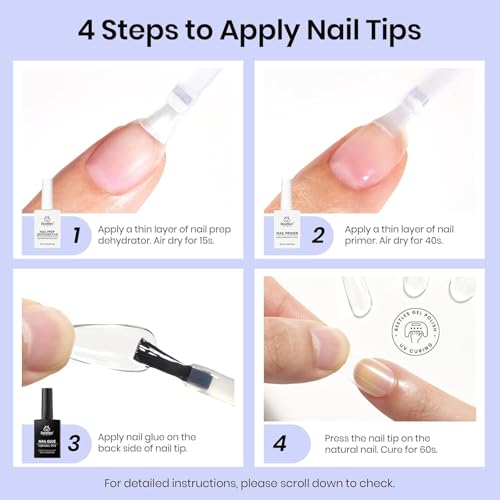 Beetles Gel Nail Glue Kit Nail Dehydrator and Primer 3Pcs 10ml - color: E-Clear-3