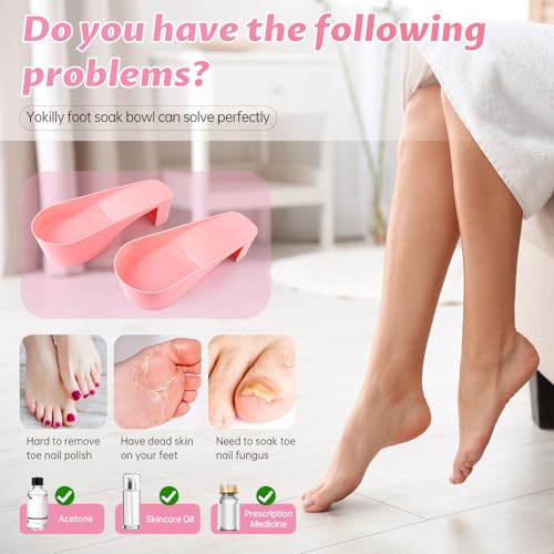 Yokilly Toe Nail Soaking Bowl: 2 PCS Shoe Design Toenails Soak Off Bowl - color: Pink