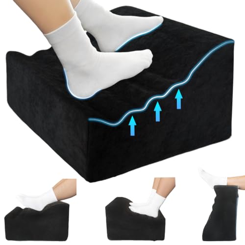 Under Desk Foot Rest, Ergonomic Foot Stool for Office and Home (Black) - color: Black