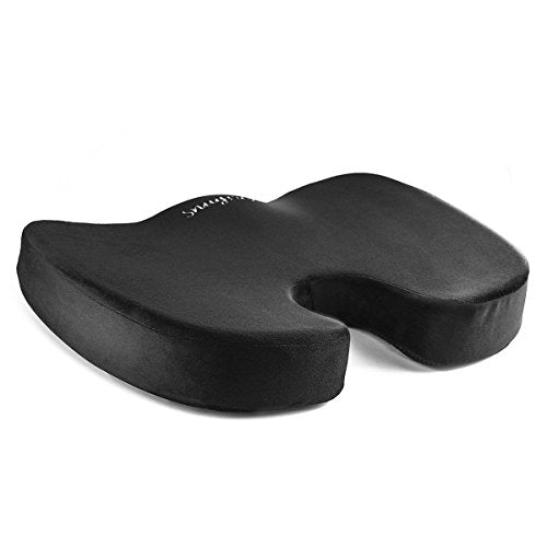 Memory Foam Seat Cushion, for Sciatica, Back, Hip, and Tailbone Pain Relief, Firm Comfortable, Support for Office Chair, Wheelchair, Car. Non-Slip Orthopedic Memory Foam Coccyx Cushion 2 Pk