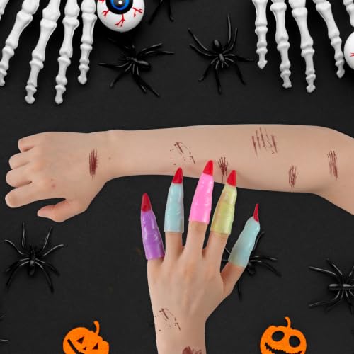 Halloween Fake Witches Fingers Nails for Kids Reading, Glow in The Dark - color: Colorful