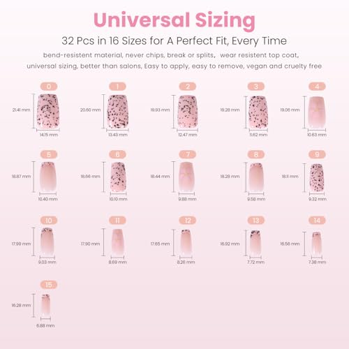 Nail Reformation Press On Nails, Poppy Seed | Soft Pink Short Coffin 32 Pcs - color: Poppy Seed