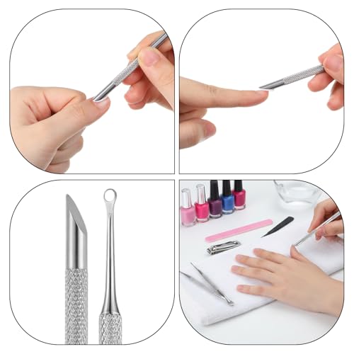 Metal Cuticle Pusher, Dual Ended Cuticle Scraper Stainless Steel