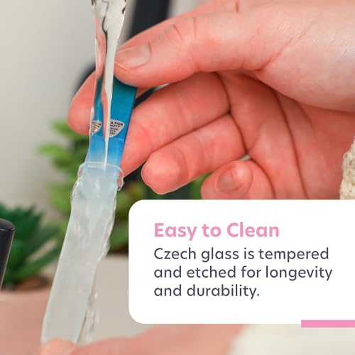 Bona Fide Beauty Czech Glass Gift Set: Foot File, Nail File, Cuticle Pusher - color: Blue