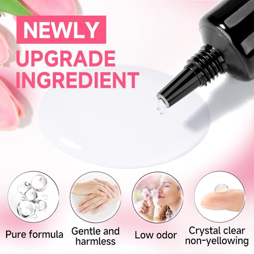 UNA GELLA No Lamp Needed Nail Glue for Press Ons 10ml*2pcs Super Strong