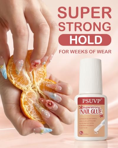 【Upgraded】 Super Strong Nail Glue+Nail File for Press On Nails