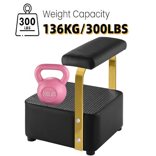 Independent Footrest for Backwash Beauty Spa Shampoo Bowl and Chair Set,Footstool for Spa Beauty, Ottoman for Shampoo Station Chair in Salon and Spa (Golden) - color: Golden