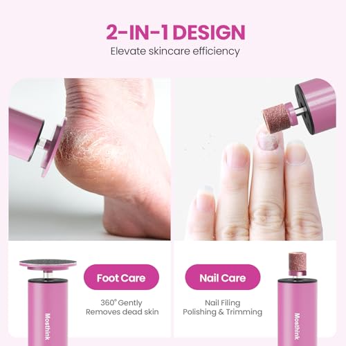 Electric Foot Callus Remover 6 Speed Adjustable for Women Mom Lover - color: Rose Pink