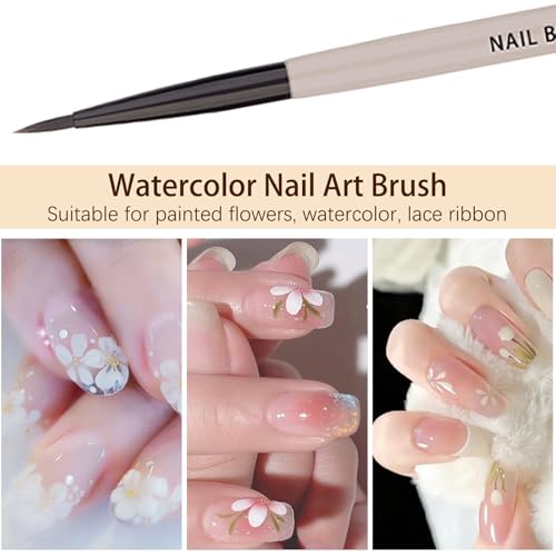 Nail Art Brushes, Watercolor Paint Brush for Oil Painting, Petals Leaves Lace Designs, Acrylic & Gel Nail Polish Brush, French Tips Brushes for Nails for Manicure Salon & DIY Home Manicure - color: Omnipote Nail Brush