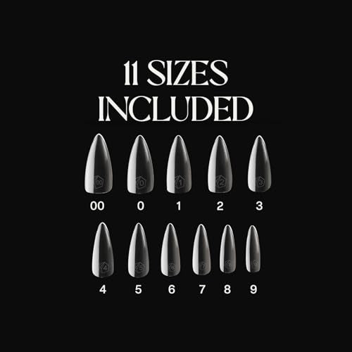 Aprés Gel-X® Natural Stiletto Medium Tip Box | 500pc Gel-X Tips, 11 Sizes 00-9, Premium Quality - size: Natural Medium