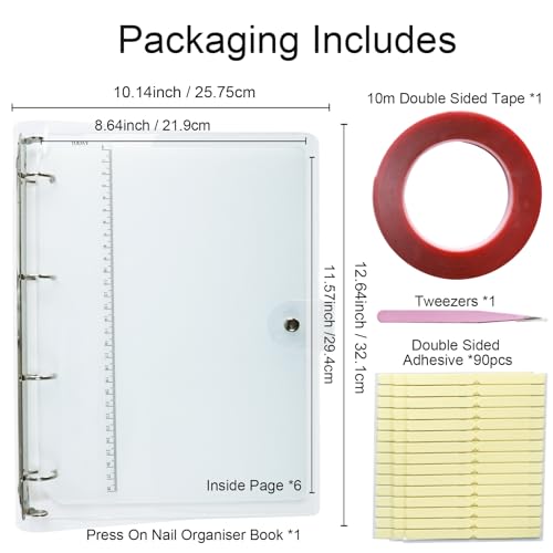 Large Press on Nails Organizer Display Book Fake Nail Storage - color: A4-Large