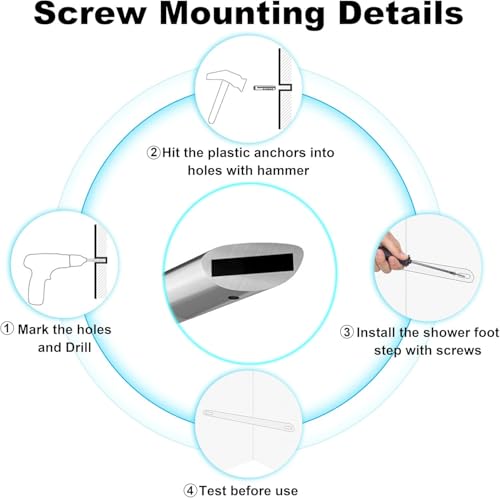 Shower Foot Rest Bar,Corner Foot Rest for Shaving Legs,Wall Mounted Shower Foot Ledge,Made of Stainlss Steel 18/8