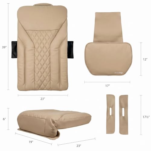 MAYAKOBA Shiatsulogic Pedicure Chair Cushion Cover Set (Khaki), Vibration Massage Chair Cover 16 EXR, Nail Salon Pedicure Equipment and Furniture - color: Khaki