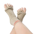 Foot Alignment Socks with Toe Separator,Toeless Yoga Socks for Women/Men - color: Beige