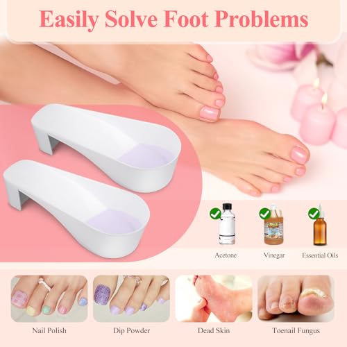 Toe Nail Soaking Bowl for Remover: Soak Off Gel Polish Nail Remover Kit - color: White
