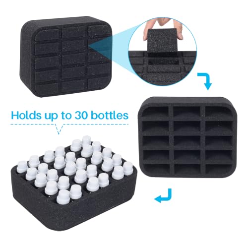 Essential oils Organizer Holder Foam Pad with Slots, can DIY - color: Black 15slots
