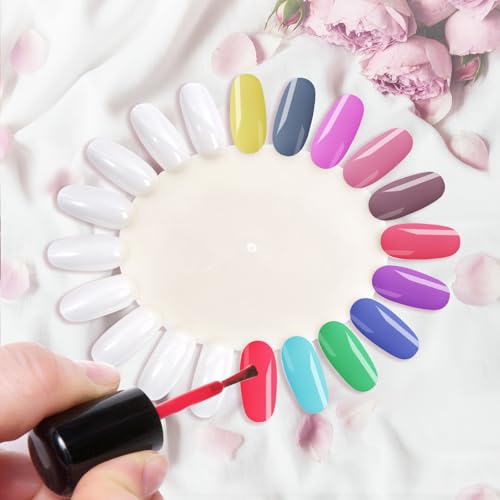 20Pcs Nail Swatch Wheel Nail Polish Display Swatches for Practice - size: Oval