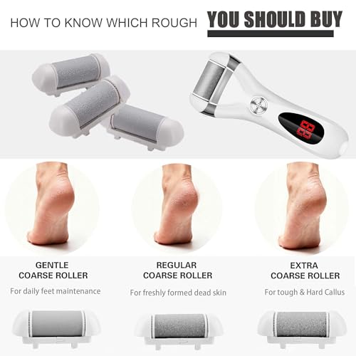 6 Pack Replacement Fine Roller Head for Electric Callus Remover, Pedicure Tools Foot File Refill Rollers for Feet Callus Shaver Pedicure Kit (6pcs Light Coarse) - style: 6pcs Light Coarse