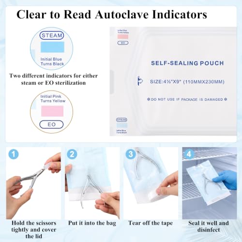 Lothee 2 Pcs 3mm Cuticle Nippers Trimmer with 100 Sterilizer Pouch, Sliver - color: Sliver