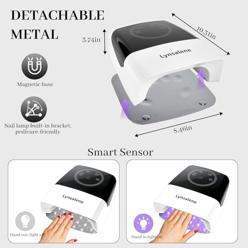 132W UV LED Nail Lamp,Rechargeable Nail Dryer for Gel Nails