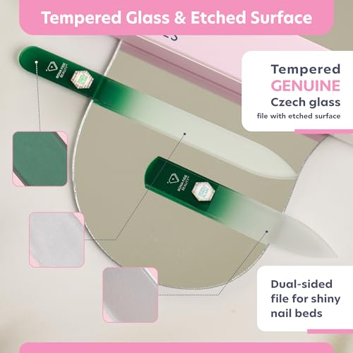 Bona Fide Beauty Czech Glass Nail File and Shiner Duo Set (Green) - color: Green