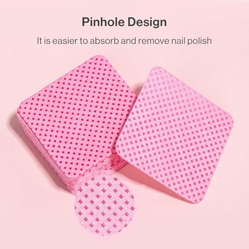MelodySusie 600PCS Lint Free Nail Pink Wipes - size: A-600pcs