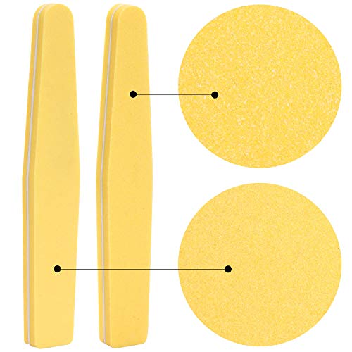 20Pcs Nail Buffer Block Files Sponge Washable Double Sided 100/180 Sanding Buffing File(Yellow) - color: Yellow
