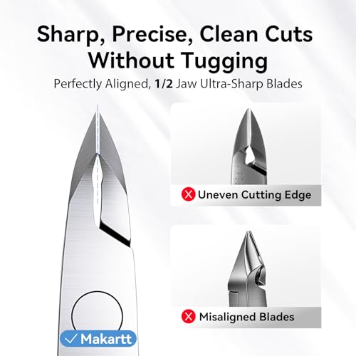 Makartt 5mm Black Titanium Cuticle Nipper, 1/2 Jaw Precision - size: Top Notch Professional Titanium Black