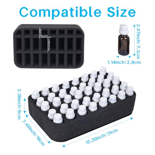 Essential oils Organizer Holder Foam Pad with Slots, can DIY - color: Black 24slots