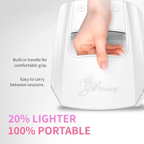 iGel Beauty Hybrid PRO 3.0 XL UV/LED Nail Lamp – Wireless Rechargeable 48W Nail Dryer, Extra Wide Full-Hand Curing, 9000mAh Battery, Smart Timer & Builder Gel Mode, Cordless Professional Lamp - color: White