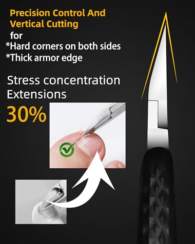 EBEWANLI Nail Nippers, Straight Toenail Clippers for Thick Toenails - style: Long handle