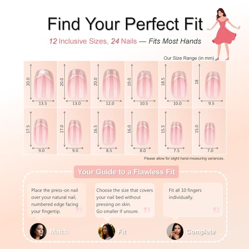 24 Pcs Pink Glitter French Tip Square Press On Nails - color: 0018-Pink with gold glitter