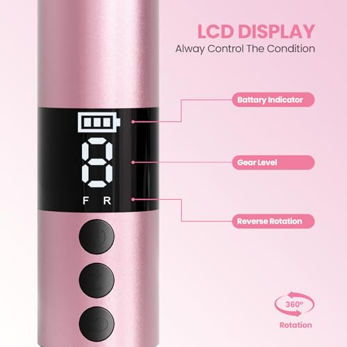 2-in-1 Electric Callus Remover for Feet Professional Pedicure Manicure Tool - color: Pink 9 Speed