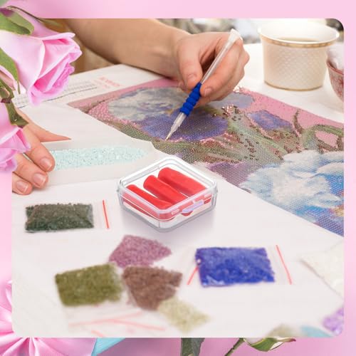 Jaloro 30 Pack Diamond Art Wax Refills Kit, Storage Box, Red