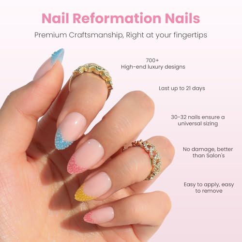 Nail Reformation Press On Nails, Non-Pareil | Nude Short Almond 32 Pcs - color: Non-Pareil