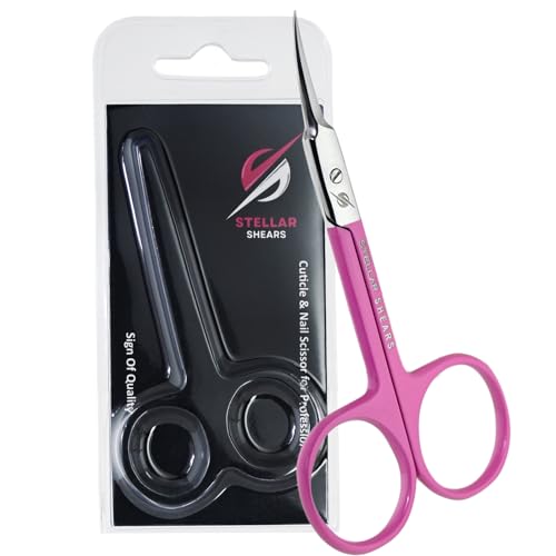 Cuticle Scissors – Extra Fine Curved Stainless Steel Blades for Precise Cuticle, Eyebrow & Nail Trimming – Professional Manicure & Pedicure Scissors for Women & Men (Pink) - color: Ss-csp-01