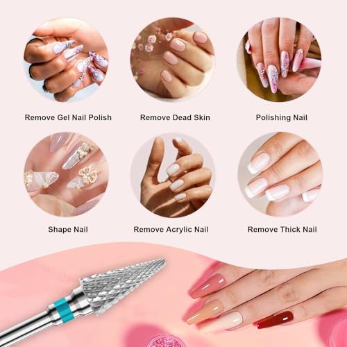 3/32" Clean Umbrella Carbide Cuticle Cleaner Bit for Nail Prep, 2-Pack - color: 031 Silver, size: M