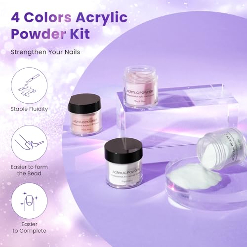Acrylic Nail Kit for Beginners with Everything in Storage Bag, Bling Purple - color: Single Purple