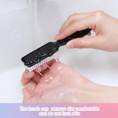 Patelai 15 Pieces Nail Brush Handle Grip for Fingernail Toe Scrub Cleaning - color: Black