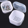 Nail Tool Sterilizer Box, Portable Soaking Box for Nail Drill Bits, White - color: White