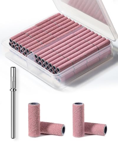 Makartt Nail Drill Bits Sanding Bands - 100 Pcs 180/240 Grit 3.1mm Pink - size: 180-240 Grit