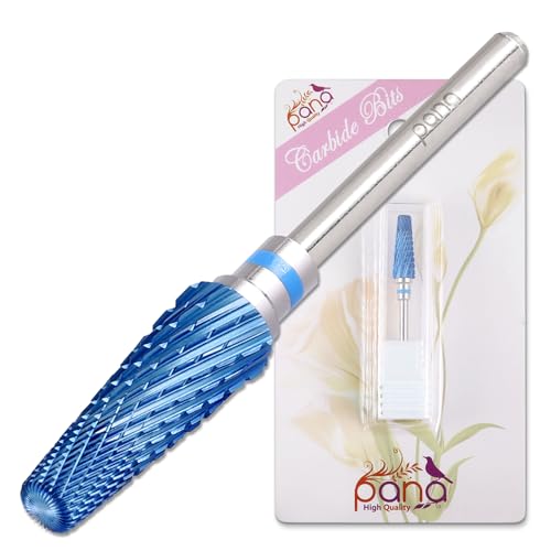 PANA 5-in-1 Pro Upgraded Multi-Function Drill Bit 3/32" Shank Size - (Blue, 2X Coarse to 2X Fine) - Mix Size Tungsten Drill Bit Fast Remove Acrylic Hard Gel Nail for Manicure Pedicure - color: Blue, size: Pro Upgraded