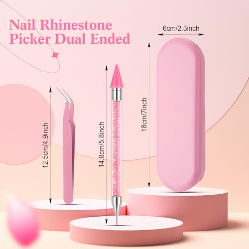 Tatuo Rhinestone Picker Tool Bedazzling Pen Dual Head, Pink - color: Pink