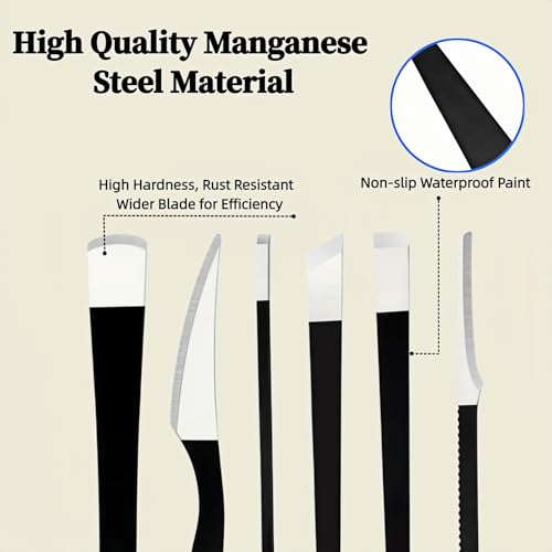 Professional 6-Piece Ingrown Toenail Tool Kit, Stainless Steel Foot Callus Remover & Pedicure Tools Set with Storage Case, Heavy Duty Durable Foot Rasp for Dead Skin Corn, Home Use