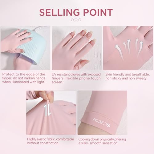 KADS 380W UV LED Nail Lamp with Built-in Hand Cushion & Free Pink Gloves – Professional Gel Nail Dryer for Fast Curing, Salon-Quality Manicure & Pedicure at Home