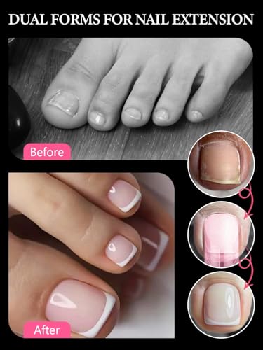EBANKU 120 PCS Poly Gel Nail Forms for Toes with 75ml Slip Solution - color: 120P with Slip Solution